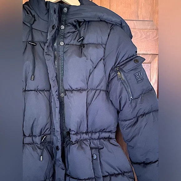 🏷️ BNWT STEVE MADDEN LONG BLACK WINTER COAT~MD~w/THUMB HOLES & POCKETS - Picture 4 of 13